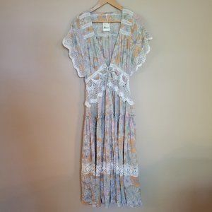 Free People Field of Dreams Maxi Top Floral Dress Size M RARE